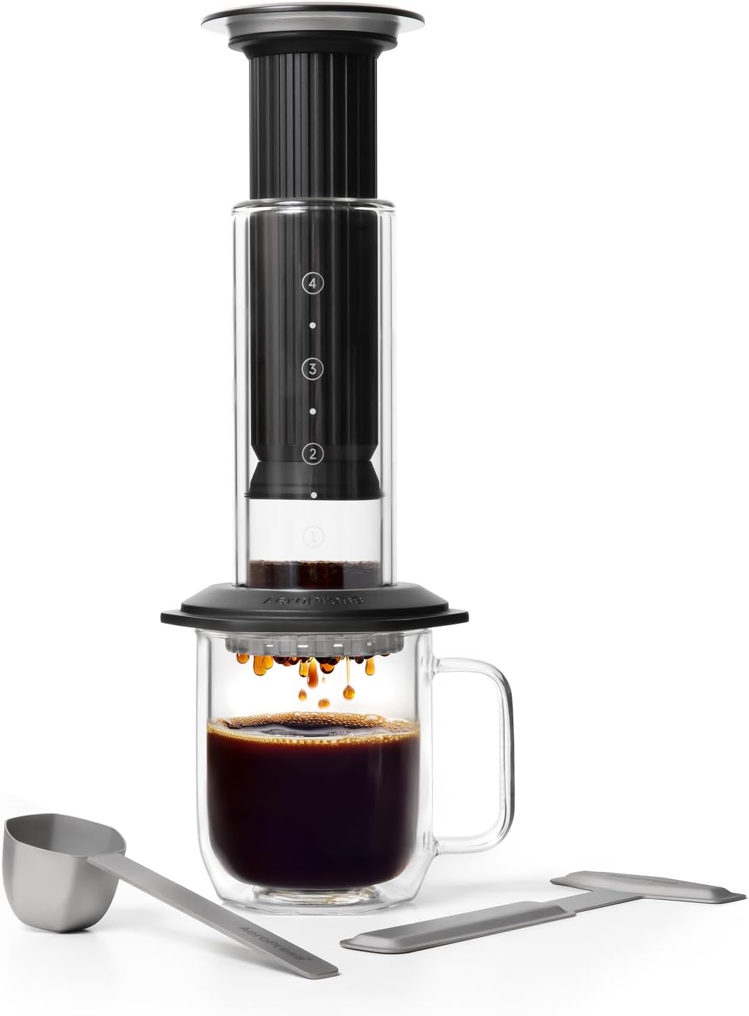 French Press Glass - Prensa de Café Premium, Vidro, Aço