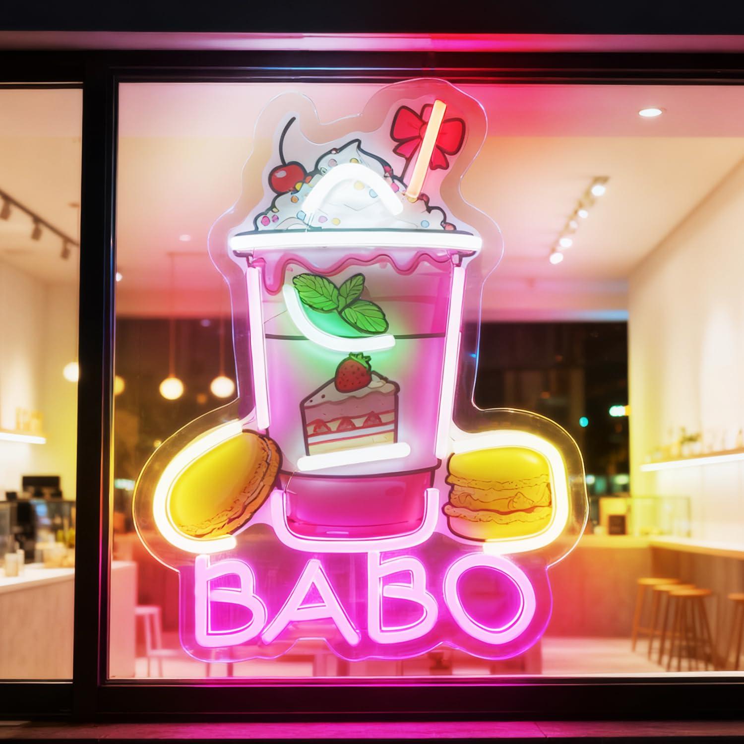 Coffee Tea Boba - Letreiro Neon Boba: Letreiros Luminosos para