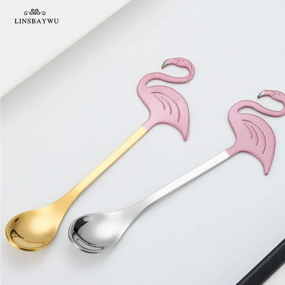 Coffee Jelly Tea - 1pc criativo flamingo colher de café