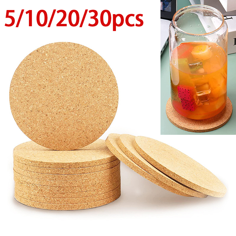 Coffee Tea Holders - 5/10/20/30PCS Porta-copos Redondos de Cortiça Natural