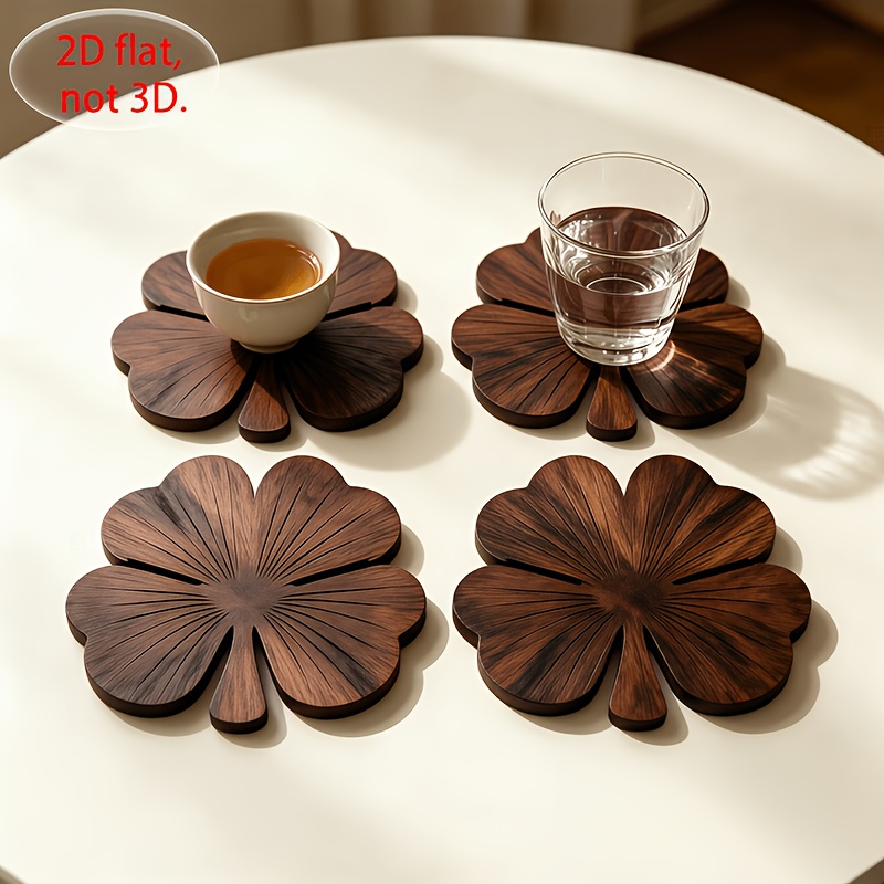 Coffee Tea Games - 4 Peças de Porta-Copos de Madeira