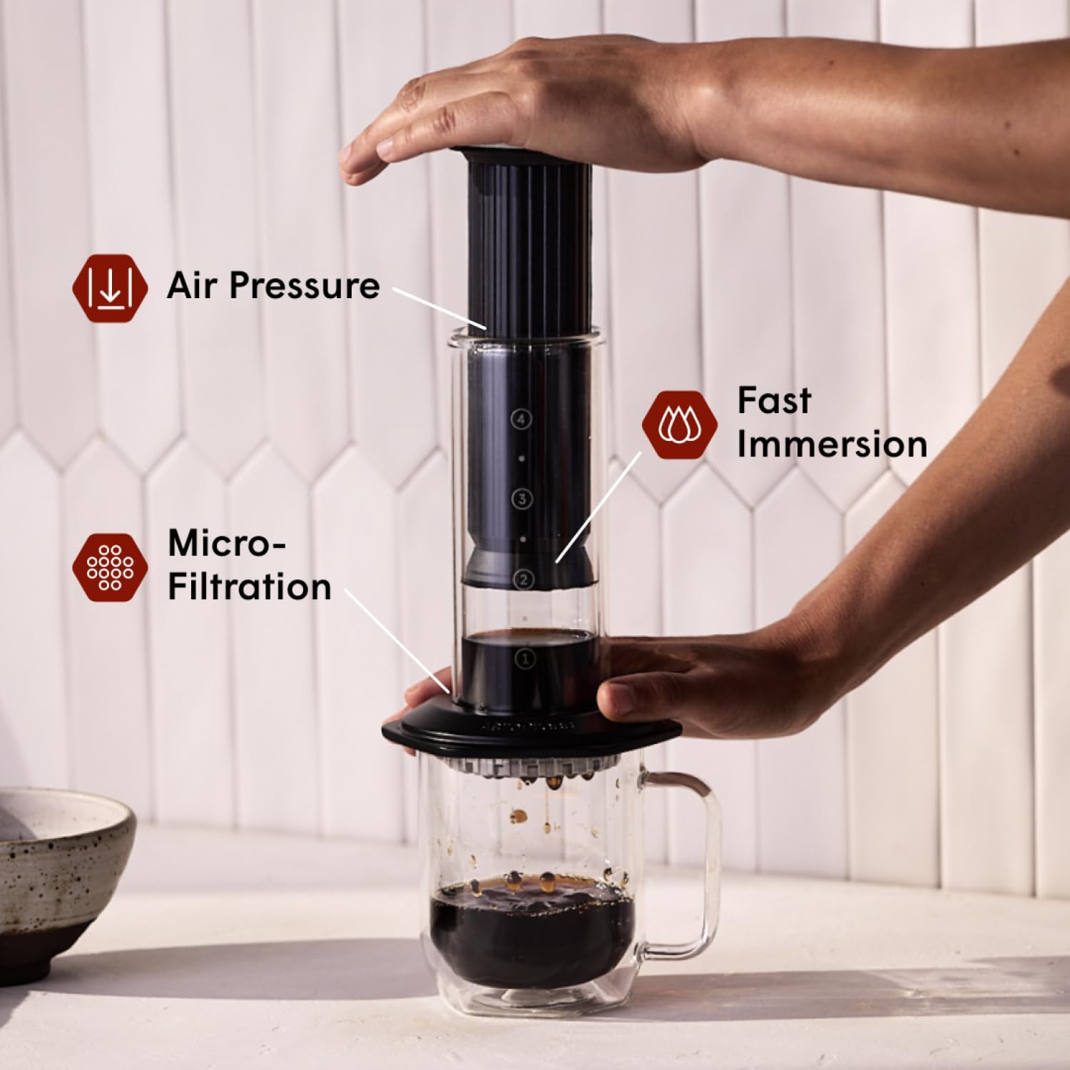 Prensa de Café Premium, Vidro, - French Press Glass avaliação e preço