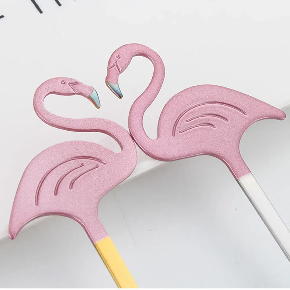 1pc criativo flamingo colher d - Coffee Jelly Tea avaliação e preço
