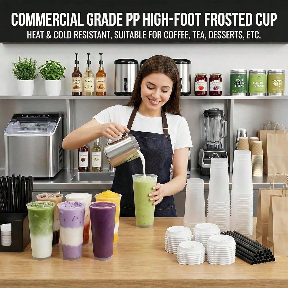 Copos de Plástico Fosco para B - Coffee Tea Boba avaliação e preço