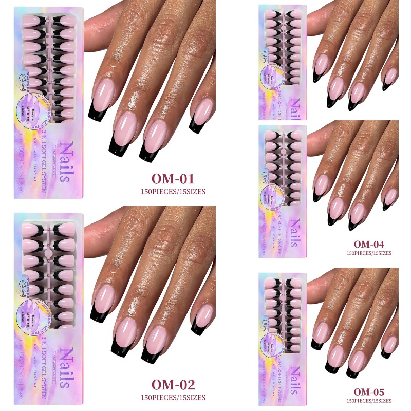 150 peças/caixa Unhas Postiças - French Press Glass avaliação e preço